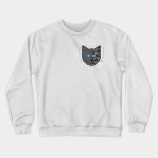 Gray Geometric Cat Crewneck Sweatshirt